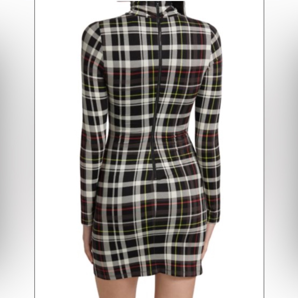 Alice + Olivia Delora Turtleneck Mini Dress in Freedom Plaid Black New Size‎ 10 - Picture 7 of 15